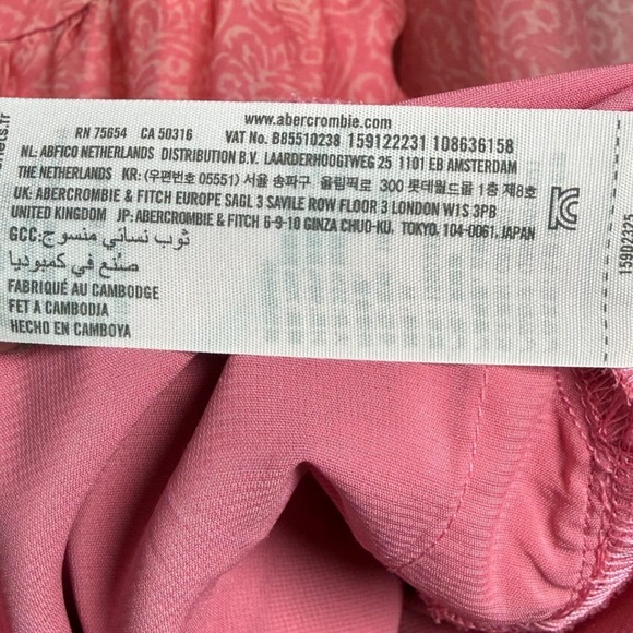 ABERCROMBIE & FITCH Emerson Angel Sleeve Mini Babydoll Dress Pink Floral, Medium - Picture 9 of 12